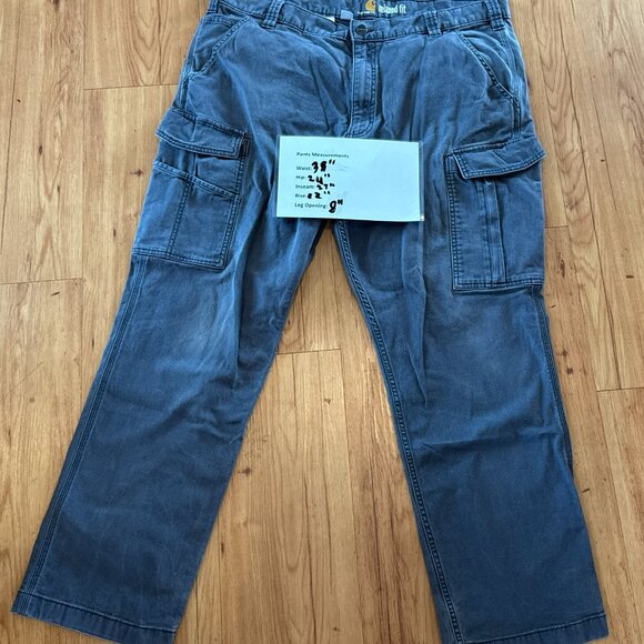 Carhartt Cargo Pants Men 40x30 (38x27) Gray Relaxed Fit Rugged Work Jeans - Picture 4 of 8